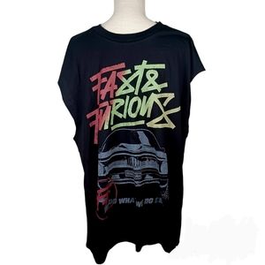 Fast & Furious Sleeveless T-Shirt NEW Mens XL 46-48 Black -Graphic Print Tee